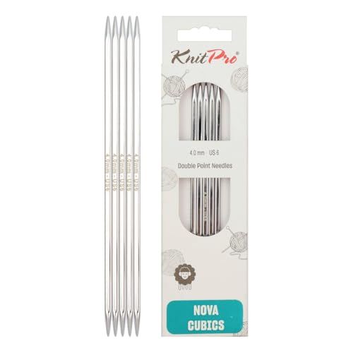 KnitPro Nova Cubics dubbelpuntige naalden, glanzend messing, 15 cm x 4 mm