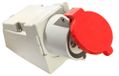 as - Schwabe 60579 CEE-Wandsteckdose 400V / 32A / 4polig, IP44 Gewerbe, Baustelle