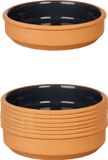 La Dehesa Tapas / Creme brulee schaaltjes - 8x stuks - terracotta/zwart - 16 x 4 cm