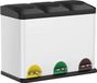 StarTech White Metal Rectangular Pedal Bin - 45 Liters (3x15L) - Airtight and Odorless