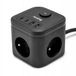 Huslog Verlengkabel met 4 USB-poorten en 3 stopcontacten, smart stekkerdoos