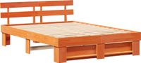 vidaXL Bedframe Massief Grenenhout Wasbruin 140 x 200 cm