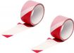 Kinzo Markeerlint - 2x stuks - 25 meter - rouge/blanc - ruban de signalisation - 4,8 cm de large