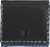 DuDu Flavio Portemonnee Leder 9.5 cm - Unisex - Staand formaat - black-lavander