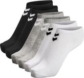 Hummel Hmlchevron Enkelsokken, set van 6, Unisex, Zwart/Wit/Grijs, Maat 36-40