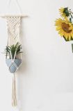Vido Decoraties Plantenhanger - Macrame - Wit - 100 cm