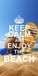 Miracle Home Microvezel strandlaken, keep calm, Multicolor, 95 x 175 cm.
