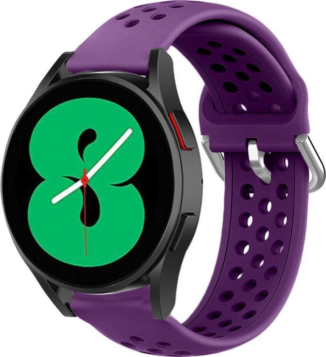 Strap-it Samsung Galaxy Watch 4 - 40mm siliconen bandje met gaatjes - paars