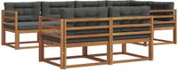 vidaXL - Hoek loungeset - 7 zitplekken - Acacia hout - Natuurlijk en antraciet