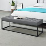 pro.tec Halbank bankje stof 120x40x38 cm grijs