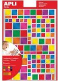 Apli Kids stickers, vierkant, blister met 756 stuks in geassorteerde metallic kleuren en groottes