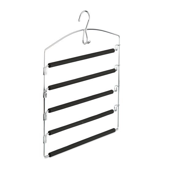 Relaxdays broekhanger - ruimtebesparende kledinghanger metaal - meerdere broeken Pak van 1