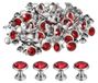 60 strass, 8 mm, Rouge, pour cuir et projets DIY