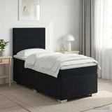 Maison Exclusive - Lit boxspring avec matelas Noir 90 x 190 cm Tissu