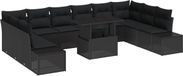 vidaXL Tuinbank - Set - 11 - st - Zwart - poly - rattan