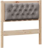 vidaXL Hoofdbord Bruin en taupe Massief grenenhout