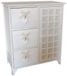 King Collection King Home C656121 commode met 3 laden met hart + Washed deur van Paulownia-hout, wit