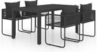 vidaXL 5-delige Tuinset PVC-rattan zwart