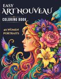 Easy Art Nouveau Women Portraits Coloring Book