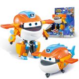 Super Wings Supercharged Taki transformeerbaar vliegtuig, hoogte ca. 12,7 cm, 2-in-1 actiefiguur, vliegtuigspeelgoed en robotfiguur voor jongens en meisjes vanaf 3 jaar