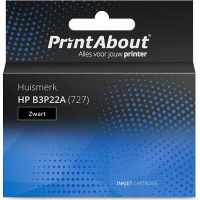 PrintAbout Huismerk HP B3P22A (727) Inktcartridge Zwart Hoge capaciteit