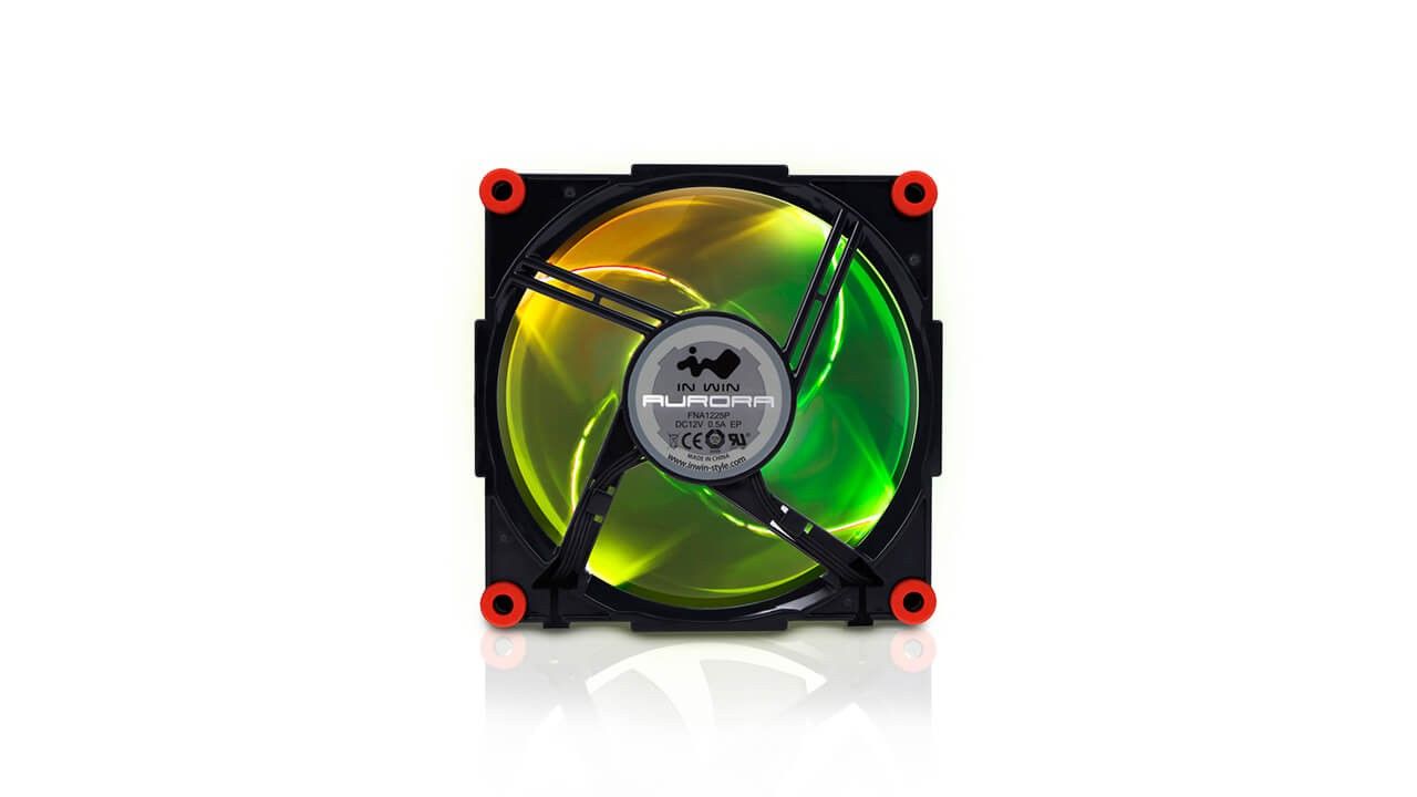 In Win Aurora - Behuizingsventilator - 12 cm - Zwart, Rood