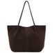 Mango Suede Shopper Donkerbruin