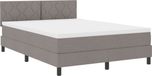 vidaXL Boxspringbed met LED-stripverlichting, Taupe, 140 x 200 cm