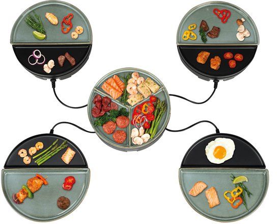 Bourgini Chef's Dinner Party Gourmetstel - Glazed Grey - 4-5 Personen - Bakplaat - Vaatwasserbestendig