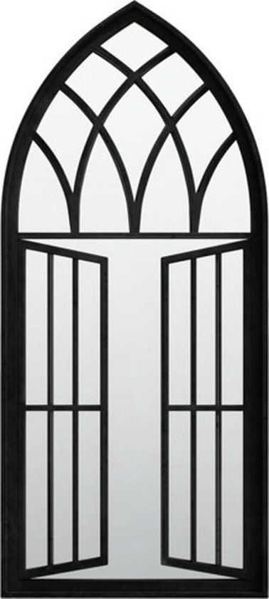 vidaXL Tuinspiegel 100x45 cm IJzer Zwart