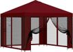 vidaXL Tuinpaviljoen met zijwanden, 3 x 3 meter, bordeauxrood