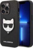 Karl Lagerfeld iPhone 14 Pro Backcase hoesje - Effen Zwart - TPU