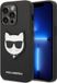 Karl Lagerfeld iPhone 14 Pro Backcase hoesje - Effen Zwart - TPU