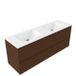 Saniclass Holz Pure Badkamermeubelset - 160x45x77.5cm - Torino solid surface wastafel wit - zonder kraangat - 4 lades - mat walnut pure (hout) SW1420797/SW1471860