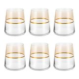 KASANOVA Set van 6 waterglazen 420 ml beige en goud spectrum