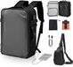 VEVOR Vacuüm Reisrugzak, 65 L, Uitbreidbare Vacuüm Compressie Reisrugzak met Pomp, TSA-Goedgekeurd Slot, USB-Oplaadpoort, Waterdichte Handbagage, voor Zakelijk Gebruik, Grijs