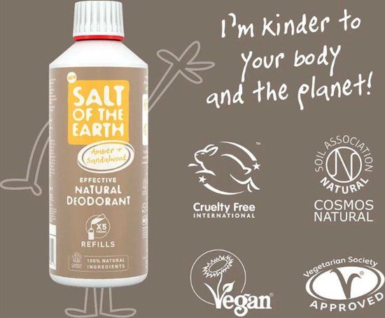 Salt of The Earth Amber & Sandalwood Deodorant Refill 500ml