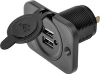 IWH USB dubbel inbouwstopcontact 12/24 Volt 2100 mAh