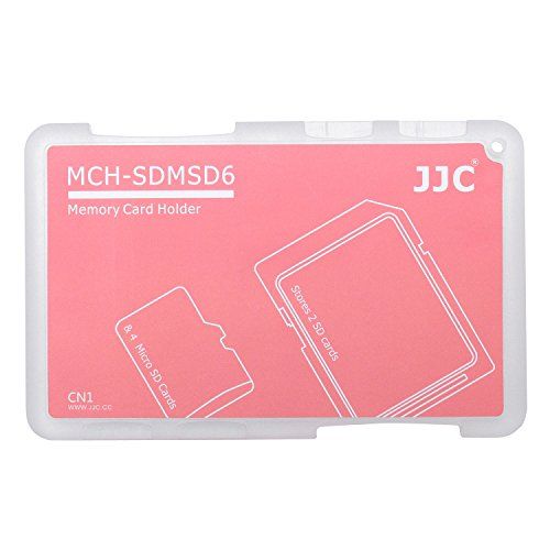JJC Memory Card Case voor 4x microSD + 2x SD-kaarten - Red Edition - MCH-SDMSD6