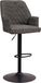 Happyment tabouret de bar Zizi – Gris foncé – Avec dossier et accoudoirs – Design moderne – Repose-pieds – Réglable en hauteur – Pivotant 360° – Convient pour cuisine et bar – 1 pièce – Chenille