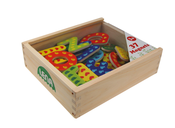 Lena Magnetic Wooden Letters - 37 Pieces - Multicolor