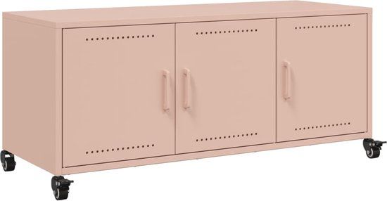 vidaXL Tv-meubel - Staal - Roze - 100,5x39x43,5 cm