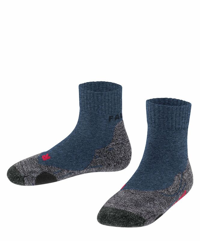 Falke TK2 - Korte Wandelsokken Kinderen - blauw/grijs - EU 31-34