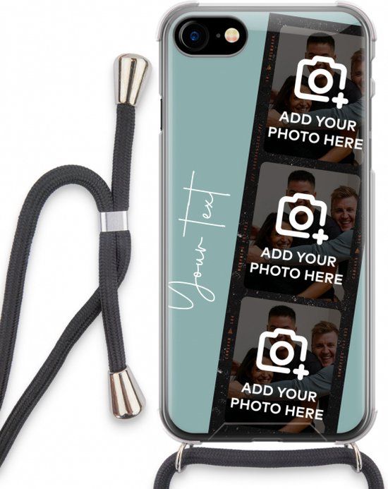 Case Company iPhone SE 2020 hoesje met koord - Filmrol N°1 - Zwart