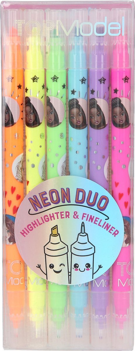 Top Model neon duo highlighter & fineliner