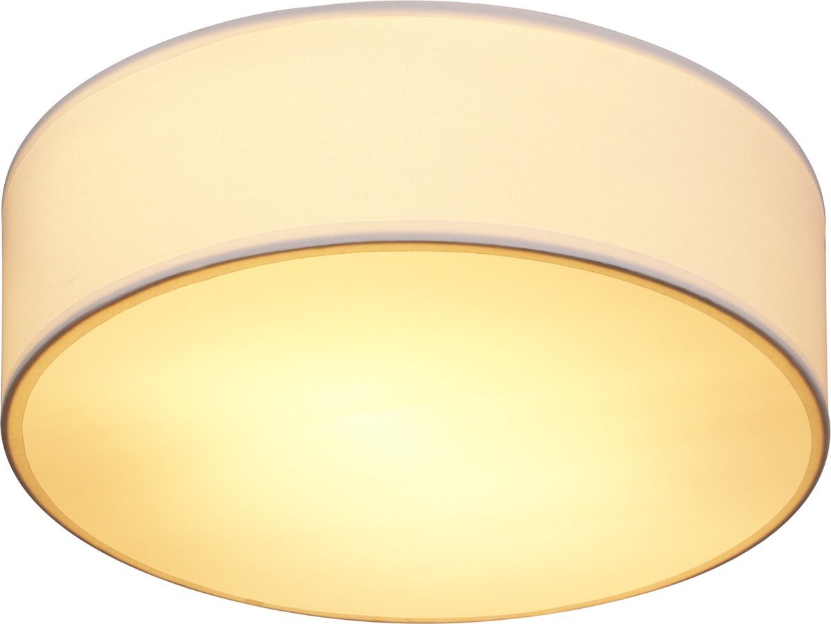 Monzana Plafondlamp 40W Rond 30cm Stof 1 Fitting E27 Modern Plafonnière Wit