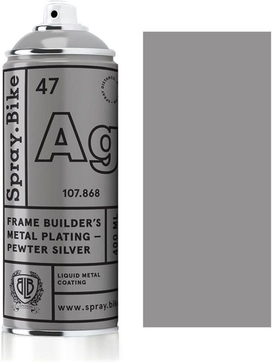 Spray.Bike Zilveren Fietsframe Spuitverf - Frame Builder's Metal Plating - Pewter Silver - 400ml