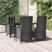 vidaXL Ensemble de jardin 5 pièces avec coussins poly rotin noir