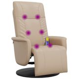 VidaXL Elektrische Massagestoel Cappuccino Kunstleer