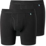 Schiesser Heren cyclist shorts 2 pack Long Life Cotton Zwart XXL